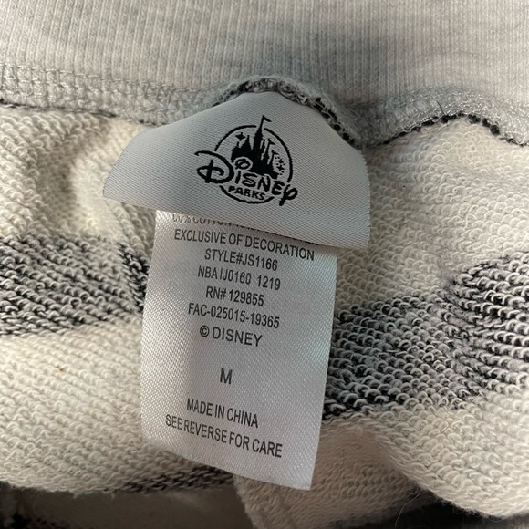 Disney Parks shorts sweatpants striped Minnie Mouse women’s medium black gray - Picture 3 of 4
